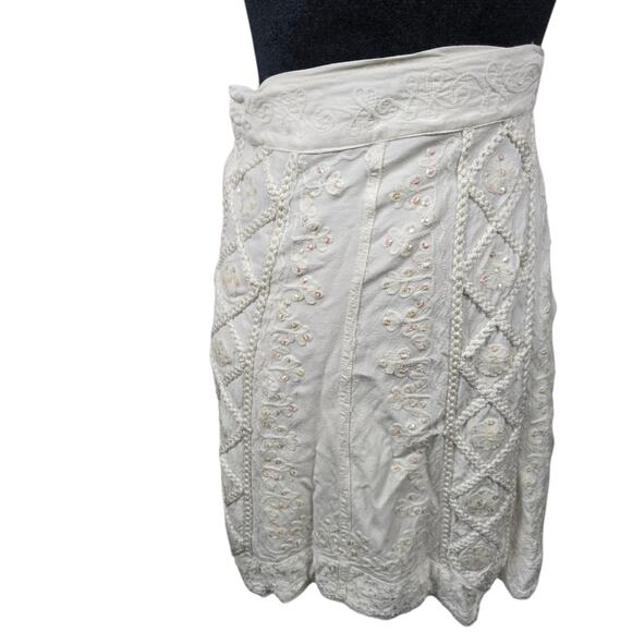 Shore Line Wrap Around Skirt Coastal Bohemian Whimsical Beachy Hipster Vaca M - Picture 1 of 10